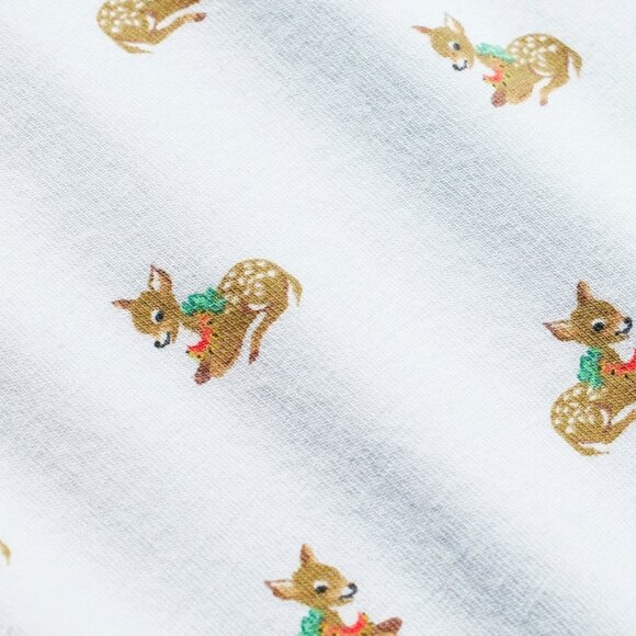 SKIMS BOYFRIEND LONG SLEEVE T-SHIRT AND SHORT BOXER SET ZEN BLUE BABY DEER PRINT - Picture 5 of 5